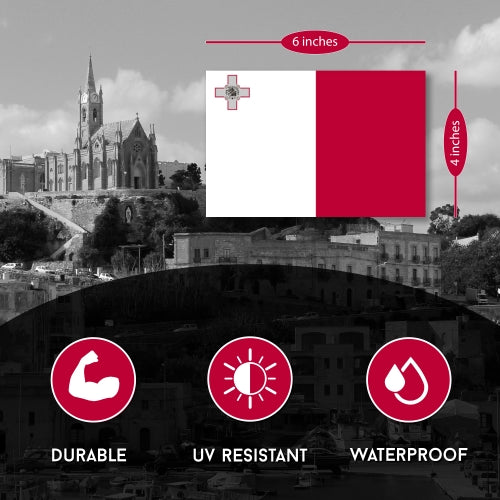 Malta Maltese Flag Car Magnet Decal - 4 x 6 Heavy Duty for Car Truck SUV …