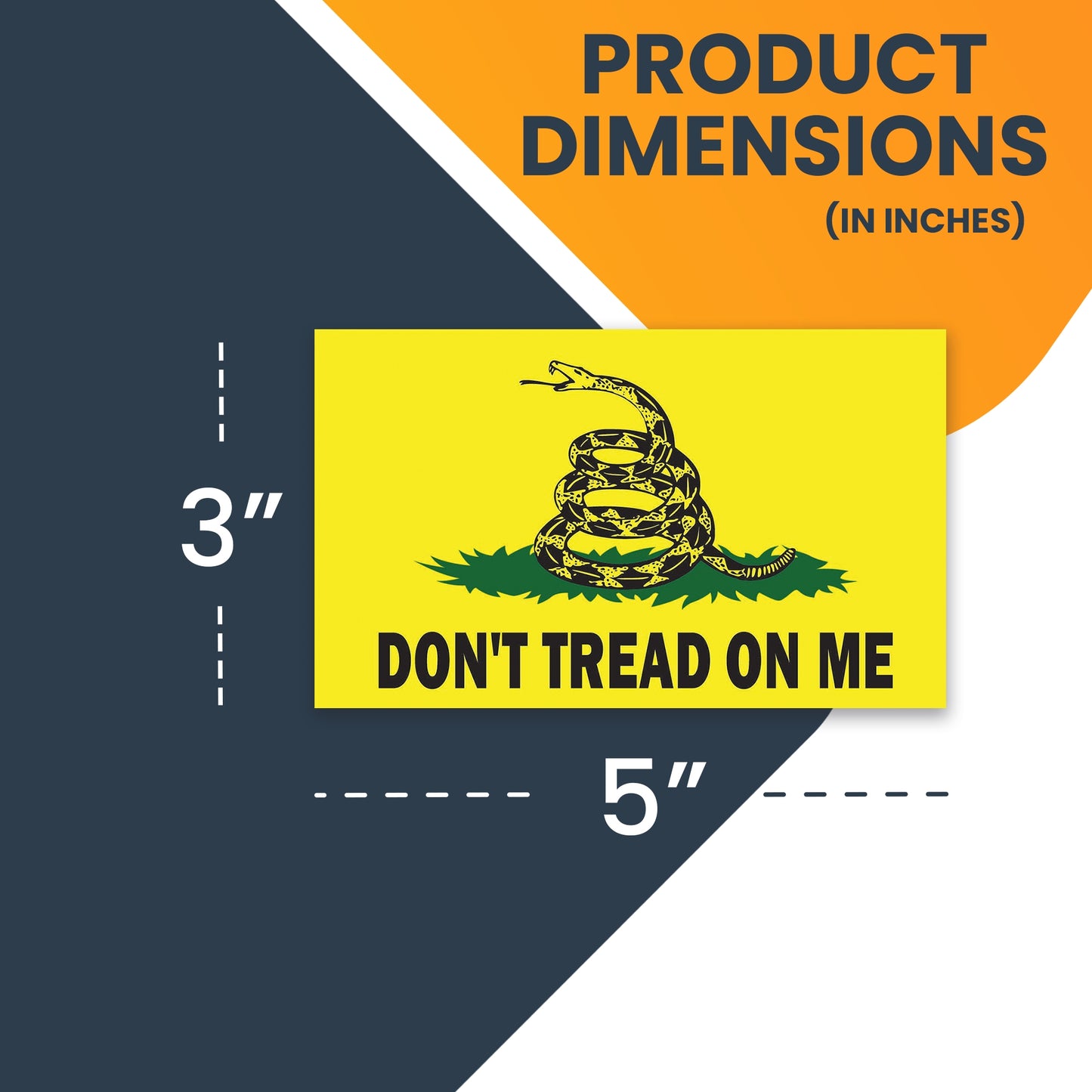 Don't Tread on Me Gadsden Flag 3 x 5 Car Magnet Decal - Heavy Duty for Car Truck SUV