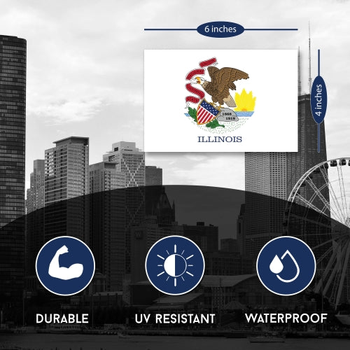 Magnet Me Up Illinois Car Magnet Decal US State Flag 4x6 Refrigerator Locker SUV Heavy Duty Waterproof
