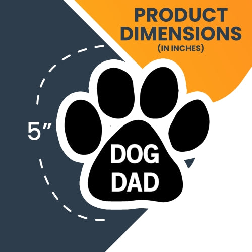 Dog Dad Pawprint Car Magnet By Magnet Me Up 5" Paw Print Auto Truck Decal Magnet …