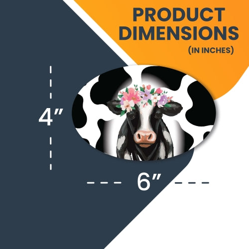 Magnet Me Up Cow Print Magnet Decal, 4x6 Inches, Heavy Duty Automotive Magnet for Car Truck SUV