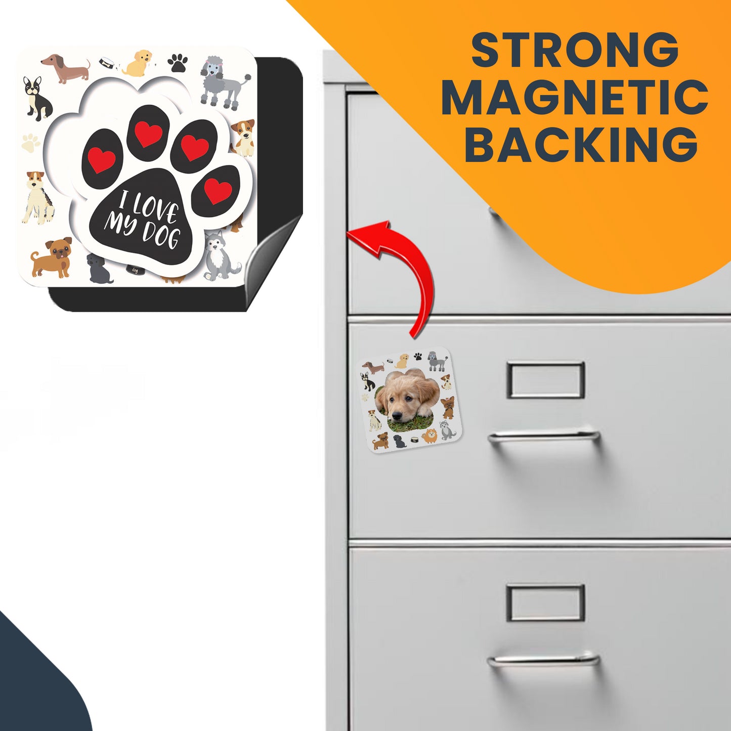 Magnet Me Up Dog Paw Picture Frame- 5.75 x 5.75 Outside Square and 4 x 3.5 Inner Paw
