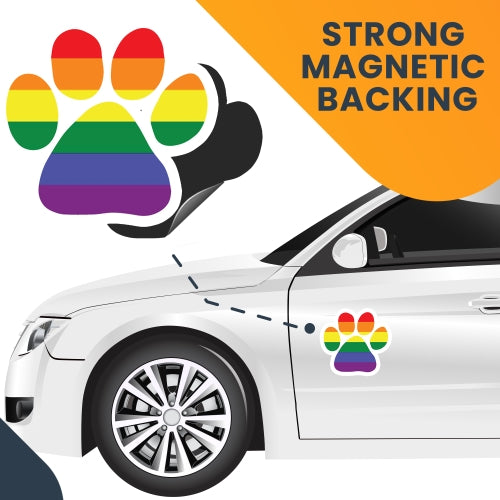 Blank LGBT Pawprint Car Magnet By Magnet Me Up 5" Paw Print Auto Truck Decal Magnet …
