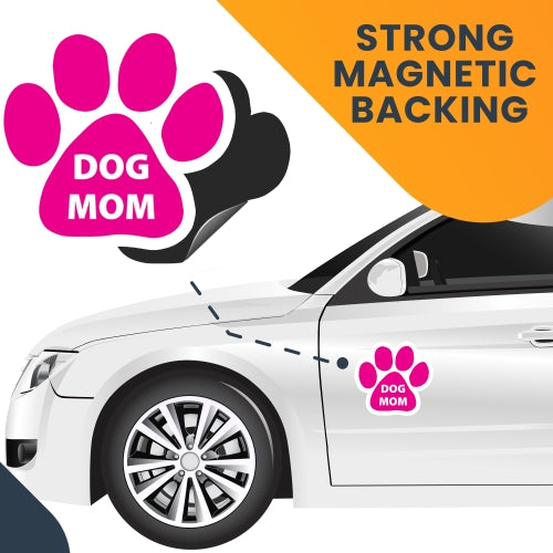 Magnet Me Up Dog Mom Pink Pawprint Car Magnet 5" Paw Print Auto Truck Decal Magnet …