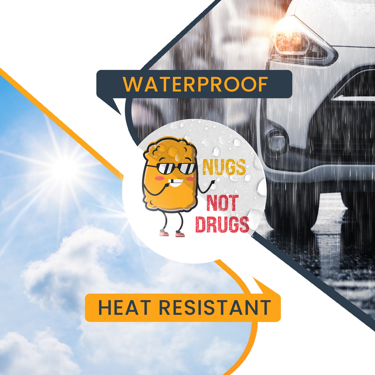 Magnet Me Up Nugs Not Drugs Funny Magnet Decal, 5 inch, Heavy Duty Automotive Magnet for Car Truck SUV Or Any Other Magnetic Surface, Perfect Humorous Gift for Chicken Nugget Lovers, Made in The USA