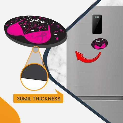 Magnet Me Up Fighter Breast Cancer Awareness Magnet Decal, 4x6 Inches, Heavy Duty Automotive Magnet for Car Truck SUV