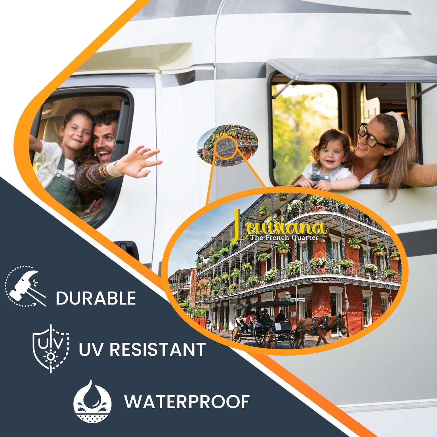 Magnet Me Up Louisiana New Orleans French Quarter Oval Magnet Decal, 4x6 Inch, Heavy Duty Automotive Magnet for Car, Truck or SUV, for Mardi Gras and Architecture Enthusiasts, Crafted in USA