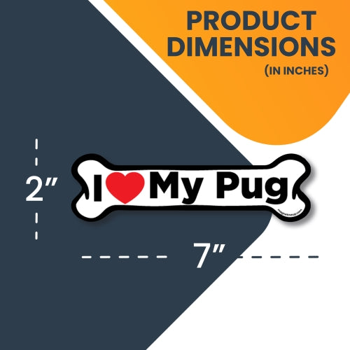 Magnet Me Up I Love My Poodle Dog Bone Car Magnet - 2x7 Dog Bone Auto Truck Decal Magnet …