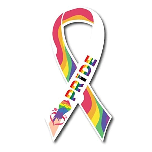 Magnet Me Up LGBTQ ay Pride Ribbon in Support of LGBTQ Rights Magnet Decal, 3.5x7 Inches, Heavy Duty Waterproof for Car, Truck, SUV or Any Other Magnetic Surfaces