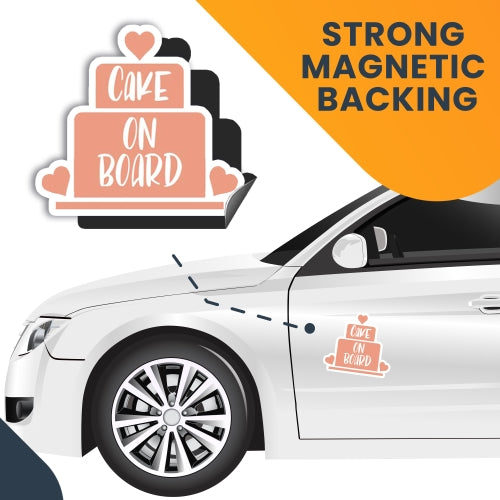 Magnet Me Up 'Cake On Board 5x5.5 Cake Car Magnet Decal, Heavy Duty for Car Truck SUV -
