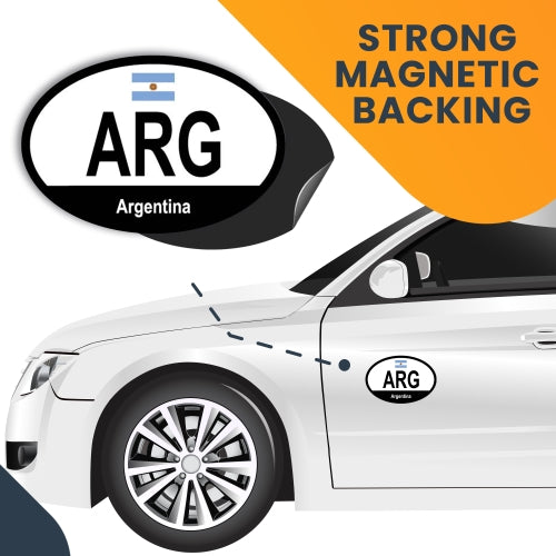 Magnet Me Up Argentina Argentinian Euro Oval Magnet Decal, 4x6 Inches, Heavy Duty for Car, Truck, SUV, Or Any Other Magnetic Surface