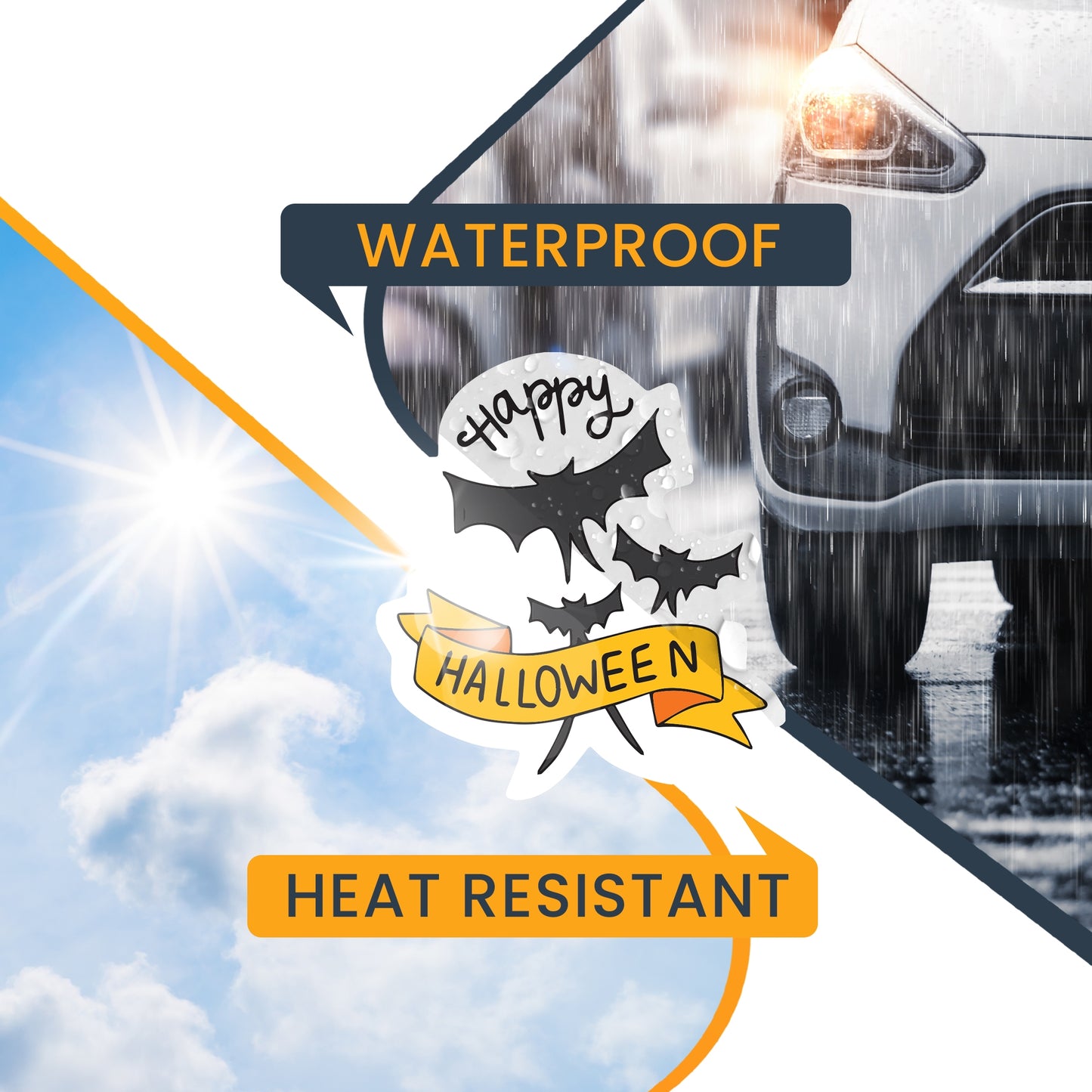 Magnet Me Up Happy Halloween Spooky Holiday Magnet Decal, 5x5 Inches, Heavy Duty Automotive Magnet for Car Truck SUV Or Any Other Magnetic Surface