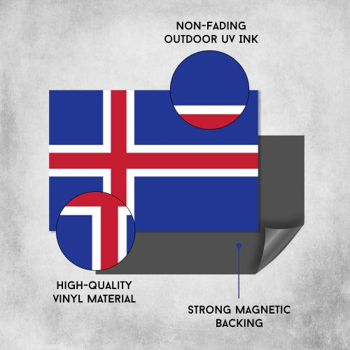 Iceland Flag Car Magnet Decal - 4 x 6 Heavy Duty for Car Truck SUV …