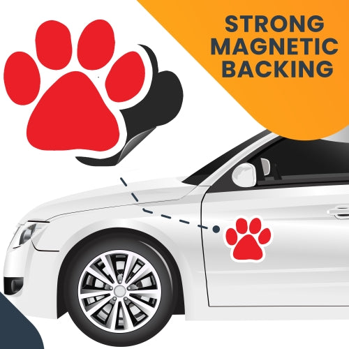 Blank Red Pawprint Car Magnet By Magnet Me Up 5" Paw Print Auto Truck Decal Magnet …