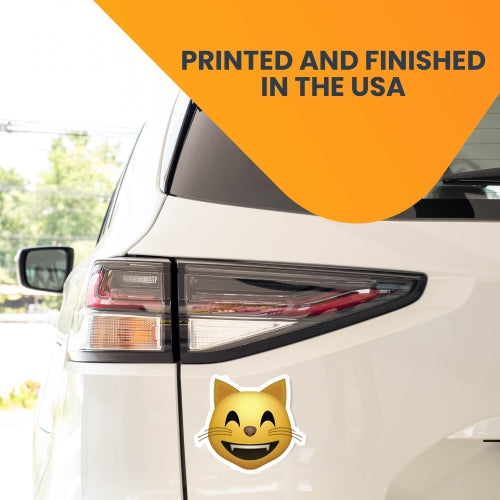 Magnet Me Up Cat Smiling Emoticon Magnet Decal, 5 Inch, Cute Self-Expression Decorative Magnet for Car, Truck, SUV, Or Any Other Magnetic Surface