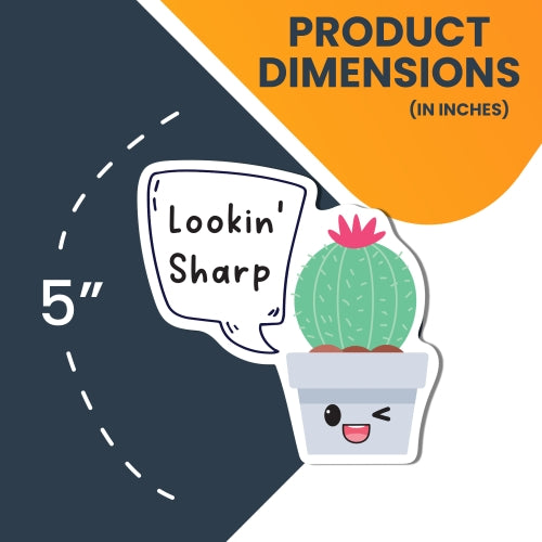 Magnet Me Up Lookin' Sharp Cute Funny Plant Succulent Magnet Decal, 5 inches, Heavy Duty Automotive Magnet for Car Truck SUV Or Any Other Magnetic Surface