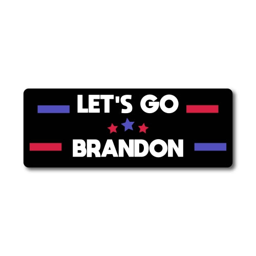 Magnet Me Up Let's Go Brandon Black 3x8 Magnet