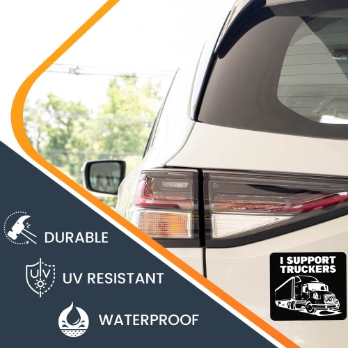 Magnet Me Up I Support Truckers 4x4.5 Car Magnet Decal, Heavy Duty for Car Truck SUV