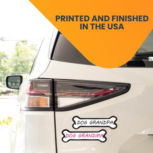 Dog Grandpa and Dog Grandma, 2 Pack Dog Bone Car Magnets - 2 x 7" Dog Bone Decals Heavy Duty for Car Truck SUV Waterproof …