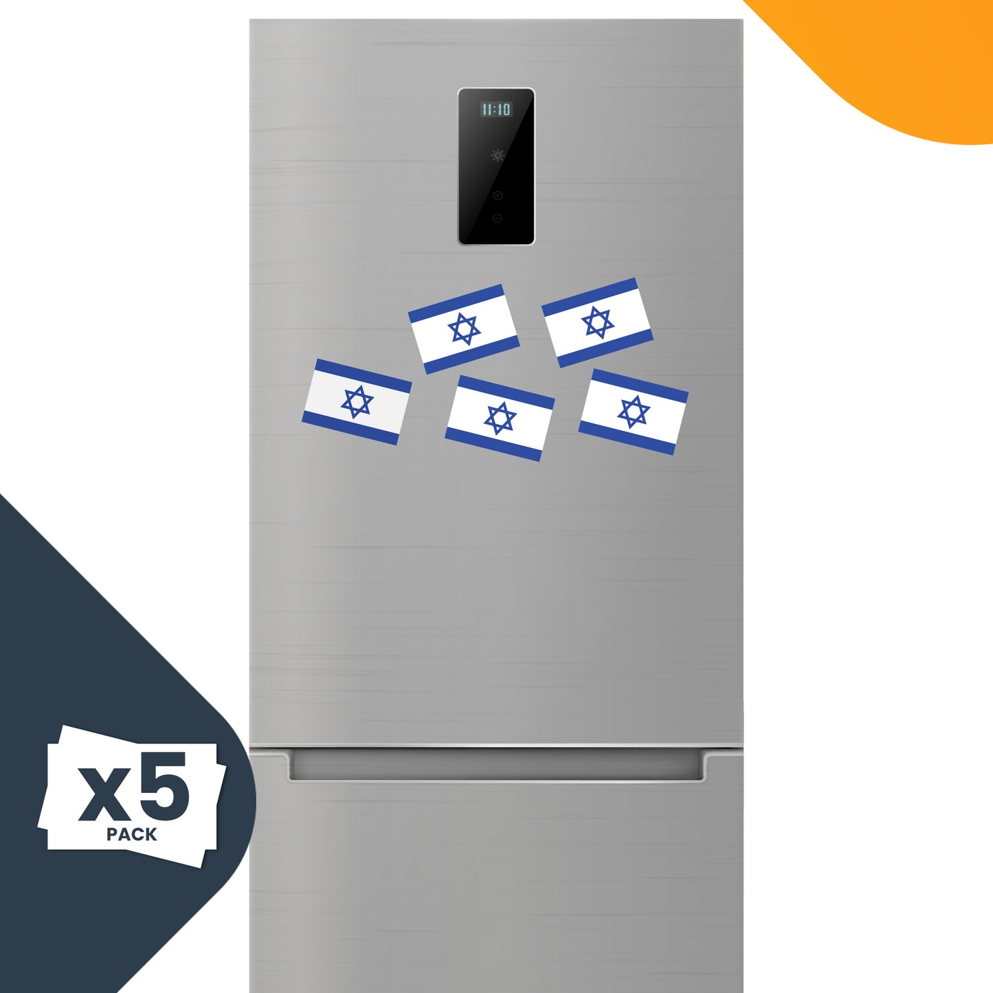 Magnet Me Up Israel Israeli Flag Magnet Decal, 4x6 Inches, 5 Pack, Blue and White, Heavy Duty Automotive Magnet for Car Truck SUV