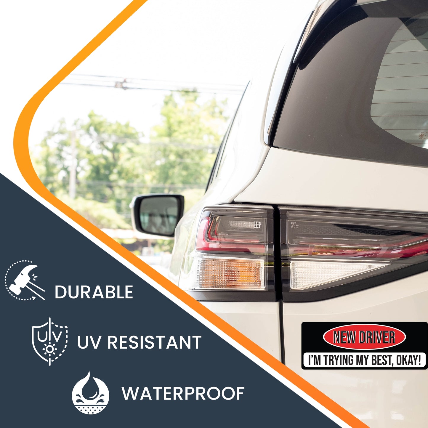 Magnet Me Up New Driver I'm Trying My Best, Okay! Magnet Decal, 3x8 inch, Heavy Duty Automotive Magnet for Car Truck SUV Or Any Other Magnetic Surface, Safety