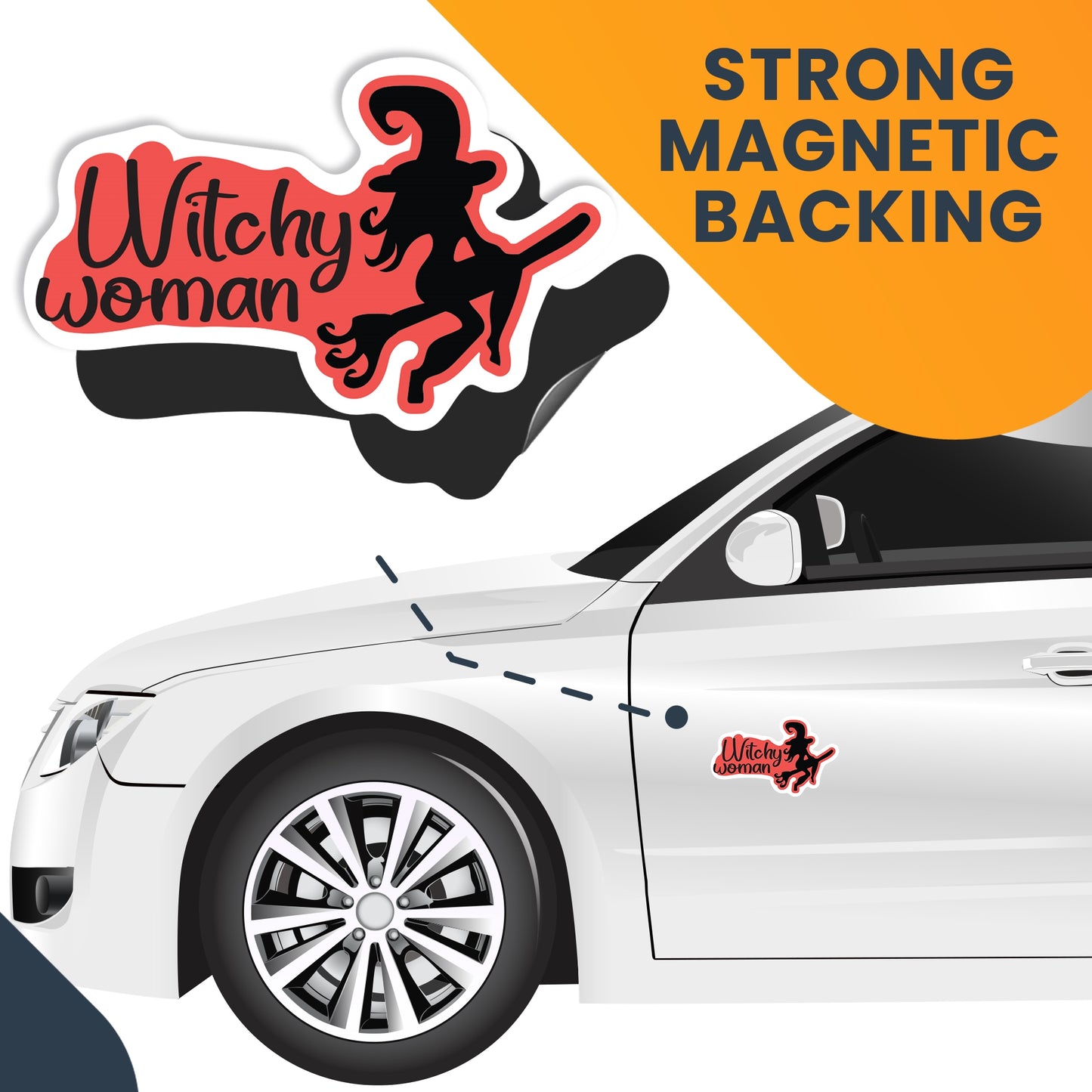 Magnet Me Up Halloween Witchy Woman Spooky Funny Holiday Magnet Decal, 5x3 Inches, Heavy Duty Automotive Magnet for Car Truck SUV Or Any Other Magnetic Surface