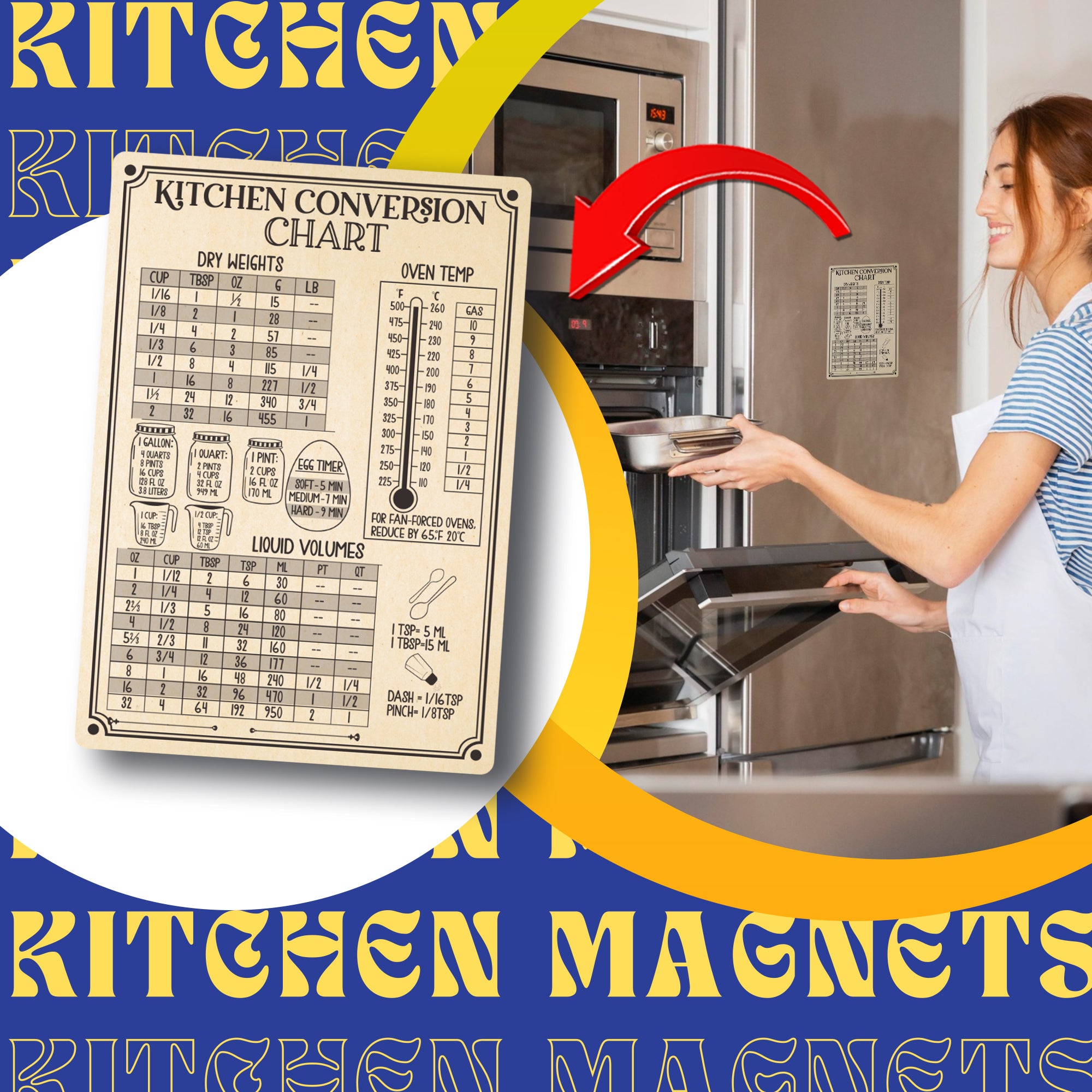 🍽️🧑‍🍳 Transform Your Kitchen Experience with Our Conversion Chart Magn ...