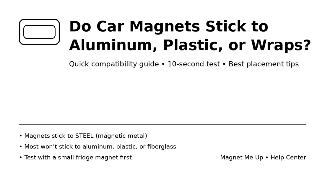 Car magnets only stick to magnetic steel panels. Learn what surfaces magnets work on, how to test your vehicle in seconds, and what to do if a magnet won’t hold.