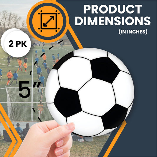 Magnet Me Up Soccer Sports Magnet Decal, 5 Inch Round, 2 Pack, Goal Getter, Heavy Duty Automotive Magnet for Car, Truck, Van, SUV, Lockers