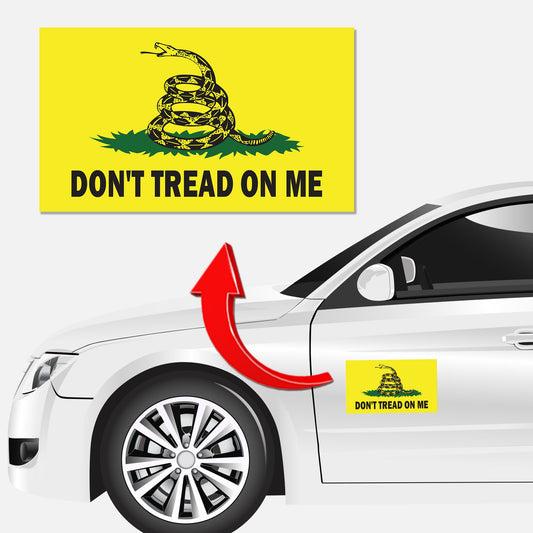 Magnet Me Up Don't Tread on Me Gadsden Flag Car Magnet Decal, 7x12 Inches, Yellow, Green and Black, Heavy Duty Automotive Magnet for Car Truck SUV