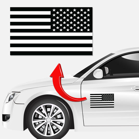 7x12 Black and White Reverse American Flag