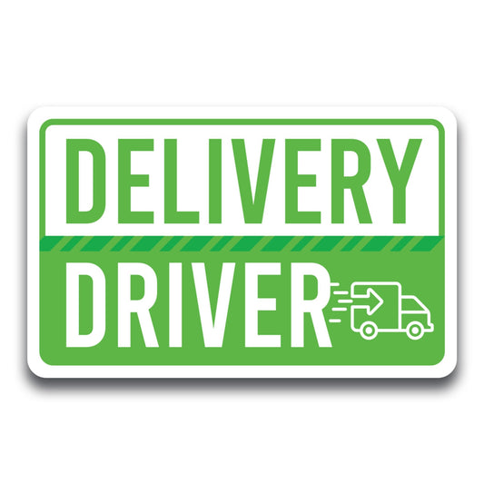 Magnet Me Up Green Delivery Driver Frequent Stops Magnet Decal, 5x8 inch, Automotive Magnet for Car, Truck, SUV, Vehicle Safety Sign for Flex Delivery Driver and Food Delivery, Crafted in USA