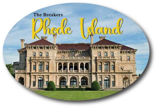 Magnet Me Up Rhode Island Iconic Mansion, The Breakers State Oval Magnet Decal, 4x6 inch, Automotive Magnet for Car, Great Souvenir Gift for American History and Architecture Enthusiast, Made in USA