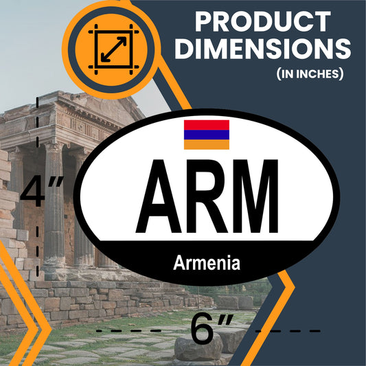 Magnet Me Up Armenia Armenian Euro Oval Magnet Decal, 4x6 Inches, Heavy Duty for Car, Truck, SUV, Or Any Other Magnetic Surface