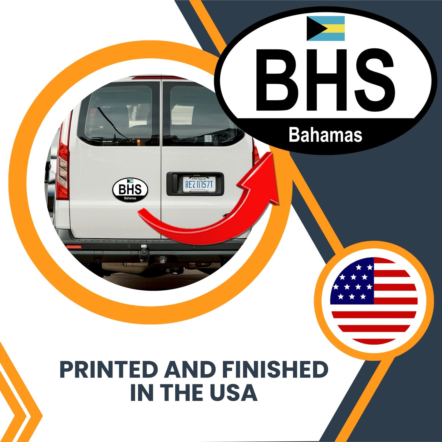 Magnet Me Up Bahamas Bahamians Euro Oval Magnet Decal, 4x6 Inches, Heavy Duty for Car, Truck, SUV, Or Any Other Magnetic Surface