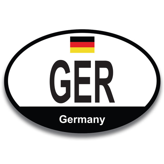 Magnet Me Up GER Germany Country Code Car Magnet Decal, 4x6 Inches Oval, Euro Souvenir Magnet, Historic Landmarks, German Flag