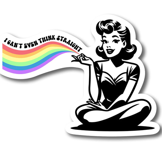 Magnet Me Up I Can't Even Think Straight Car Magnet Decal, 5x6 Inch, Funny Bumper Magnet, Humorous, Quirky, and Fun Car or Fridge Magnet