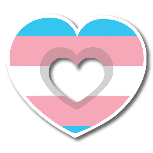 Magnet Me Up LGBTQA LGBTQ Transgender Pride Flag Heart Magnet Decal, 4.5x5 Inch, Support Gay Pride and Equality, Love Conquers All, Automotive Magnet for Car, Truck, Made in USA