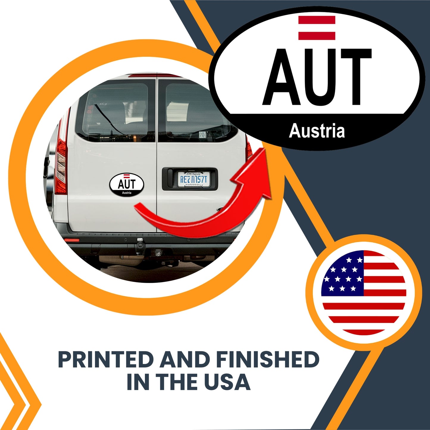 Magnet Me Up Austria Austrian Euro Oval Magnet Decal, 4x6 Inches, Heavy Duty for Car, Truck, SUV, Or Any Other Magnetic Surface