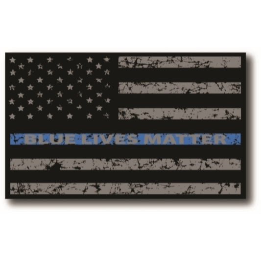 Thin Blue Line Distressed American Flag Car Magnet Blue Lives Matter for Car Truck SUV Heavy Duty Waterproof - 3 x 5 in Support of Police and Law Enforcement Officers