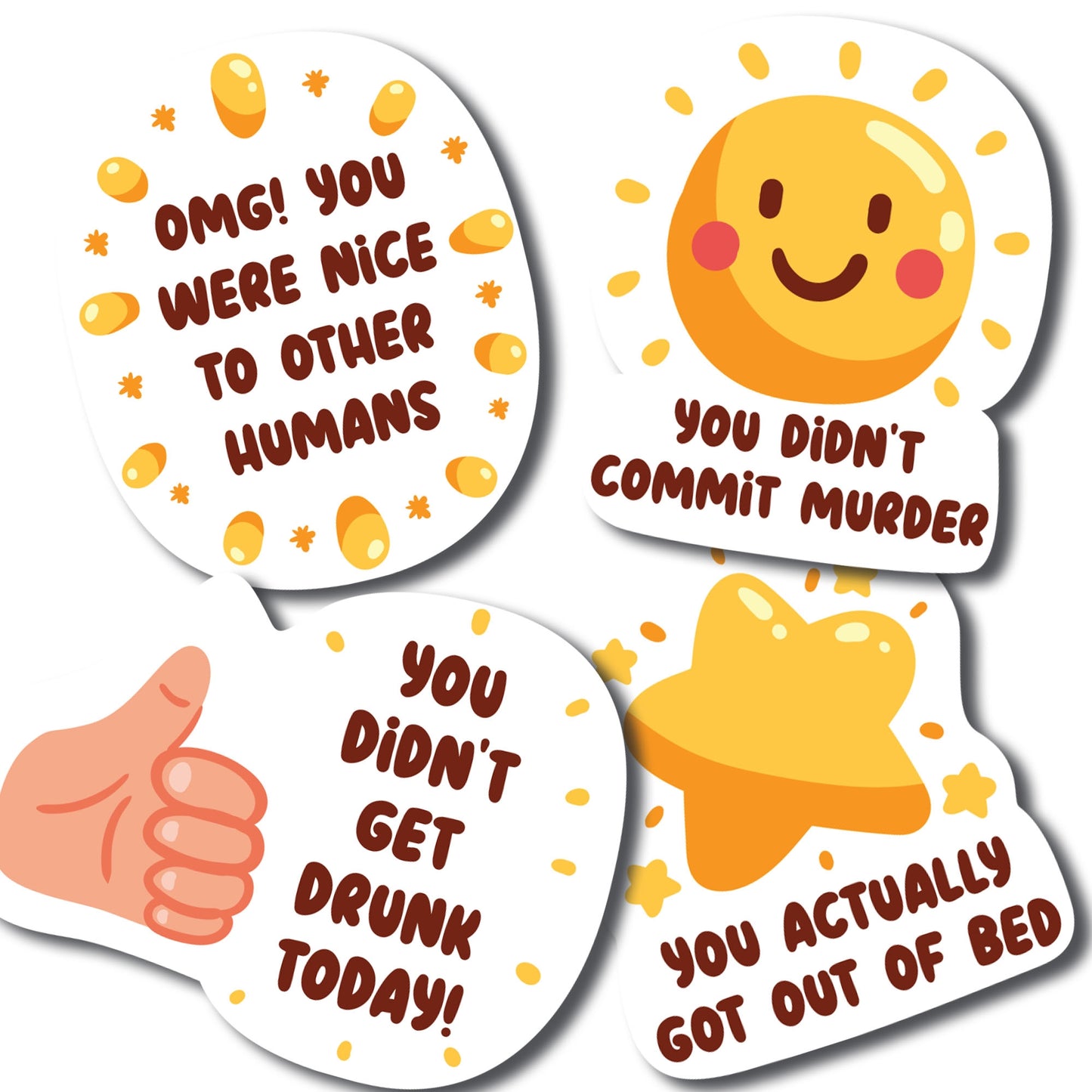 Magnet Me Up You Adulted Sarcastic Accomplishment Magnet Decal 4 Pack, 3 Inch, Funny Joke Gag Gift Set, Inspirational Achievements of Adult Humor, Perfect for Refrigerator, Dishwasher, Made in USA