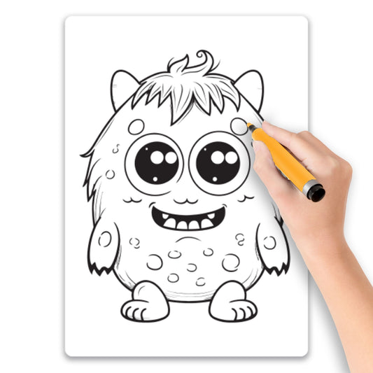 Magnet Me Up Color Your Own Cute Monster DIY Coloring Magnet Decal, 5x7 Inch, Perfect Creative Artistic Gift Idea and Refrigerator Decoration, Kids Expression Craft and Activity, Crafted in The USA