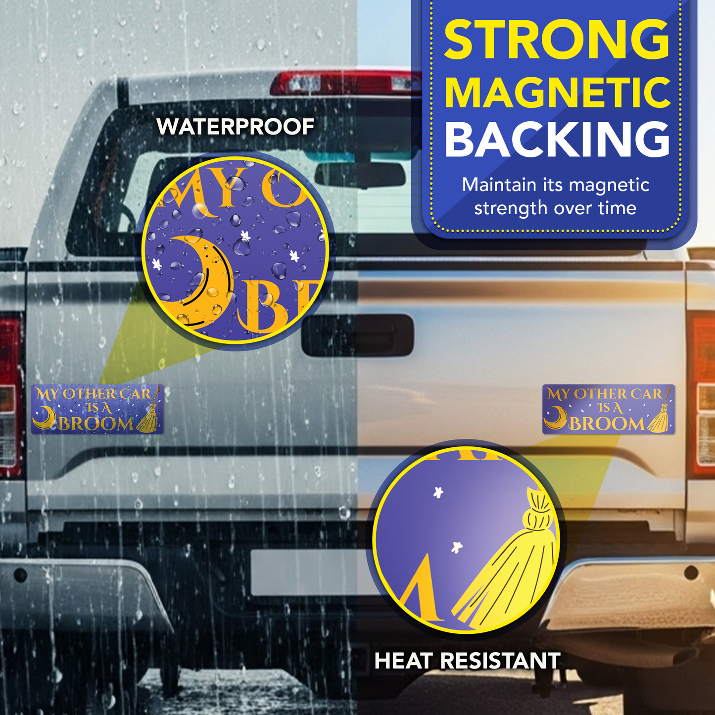 Magnet Me Up My Other Car is A Broom Car Magnet, 3x8 Inch, 2 Pack