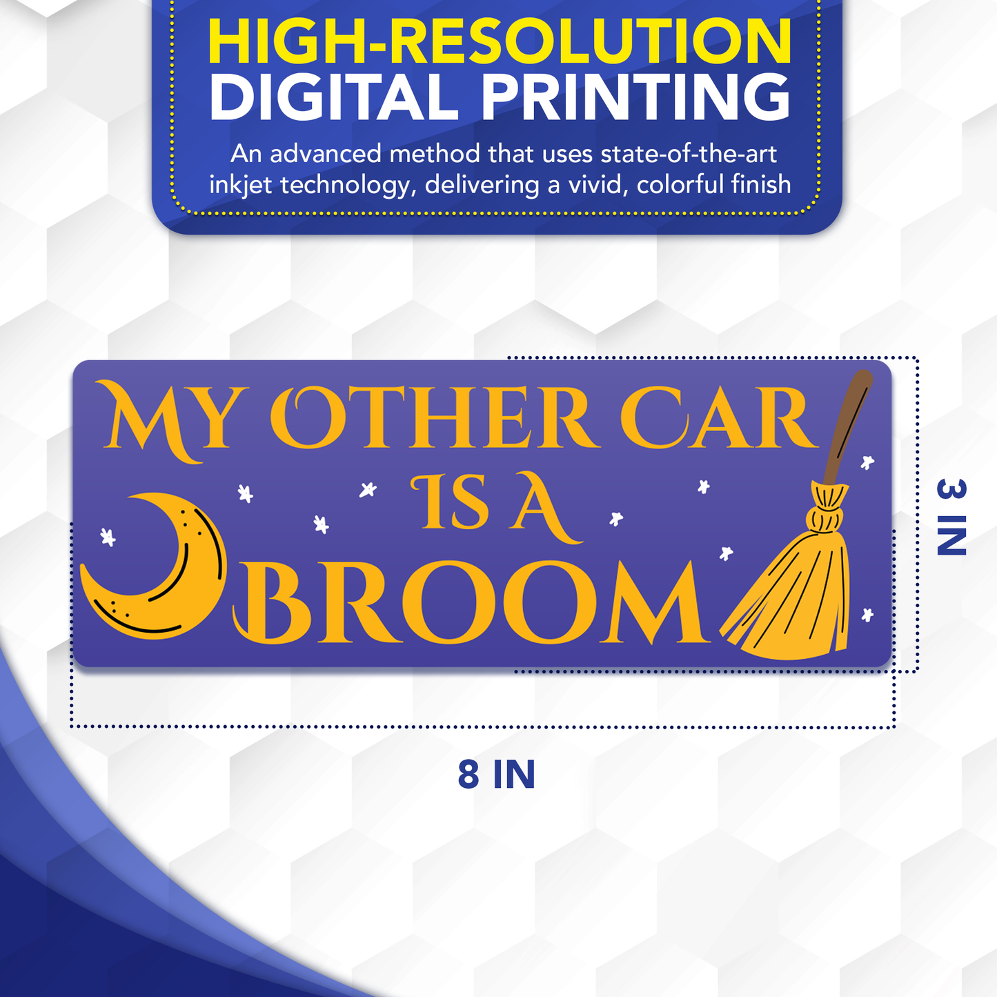 Magnet Me Up My Other Car is A Broom Car Magnet, 3x8 Inch, 2 Pack