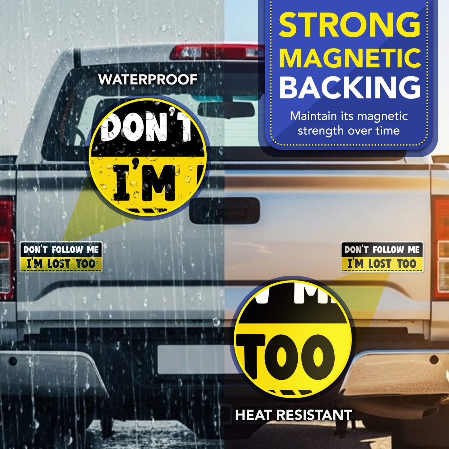 Magnet Me Up Don't Follow Me I'm Lost Too Funny Magnet, 3x8, 2 Pack