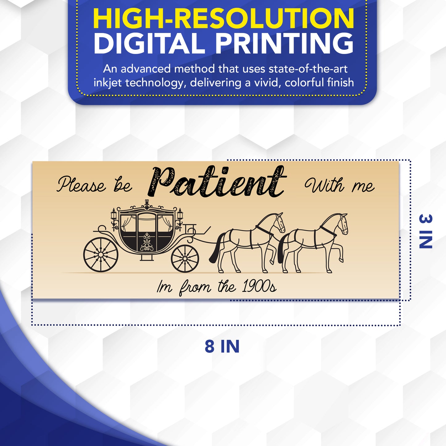 Magnet Me Up Please Be Patient I'm from The 1900s Funny, 3x8 Inch, 2 Pack