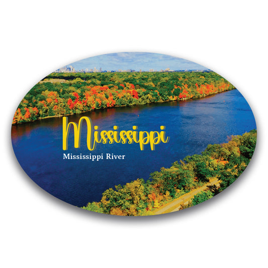 Magnet Me Up Mississippi River Scenic Oval Magnet Decal, 4x6 inch, Automotive Magnet for Car, Truck, SUV, Great for Gift or Souvenir Showing Southern Pride, Crafted in USA