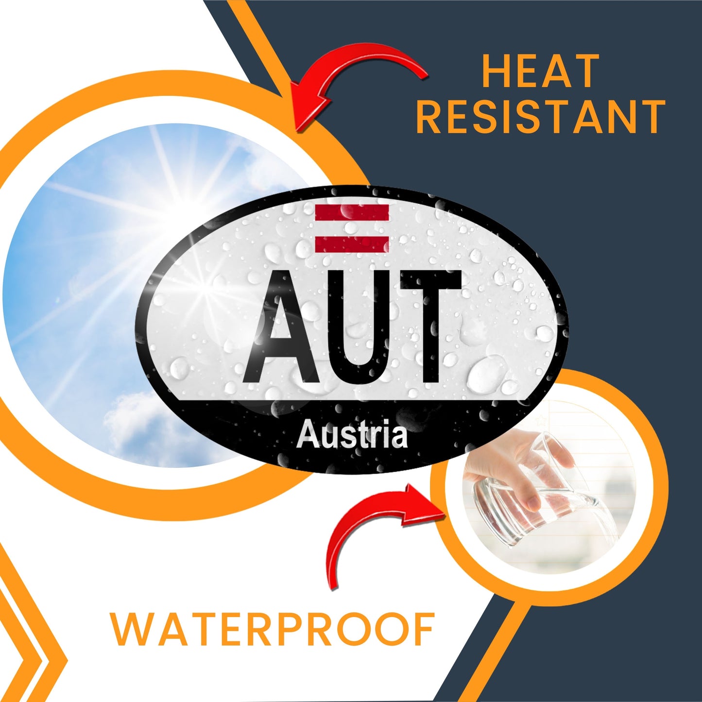 Magnet Me Up Austria Austrian Euro Oval Magnet Decal, 4x6 Inches, Heavy Duty for Car, Truck, SUV, Or Any Other Magnetic Surface