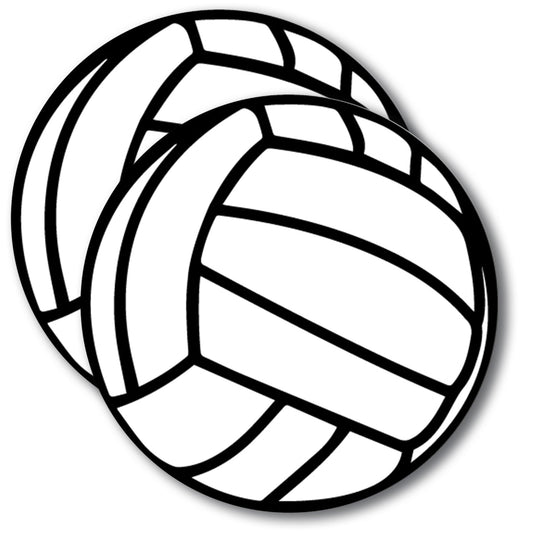 Magnet Me Up: Volleyball Magnet Decal, 5 Inch Round,2 Pack, White and Black, Automotive Magnet for Cars, Trucks, SUVs, Volleyball Mom, Ideal for Any Magnetic Surface, Show Love for Volleyball
