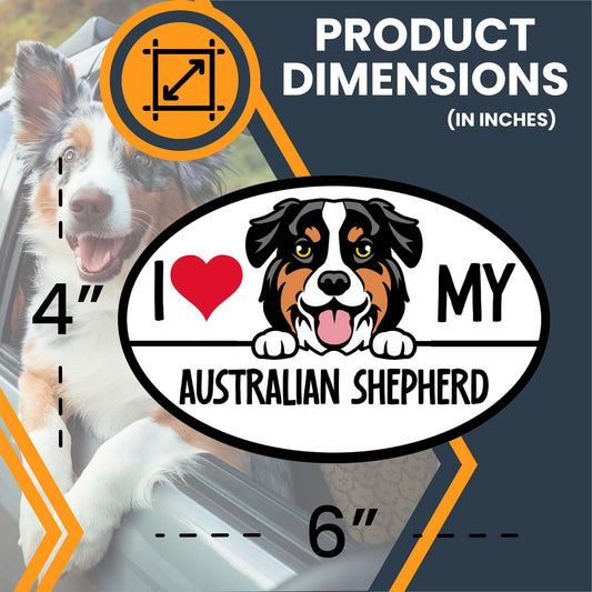 Magnet Me Up Australian Shepherd Dog Breed Car Magnet Decal, 4x6 inches, Cute Peeking Dog Car Accessories, Magnetic Vinyl for Car, Truck, Express Affection for Aussie Lover, Made in USA